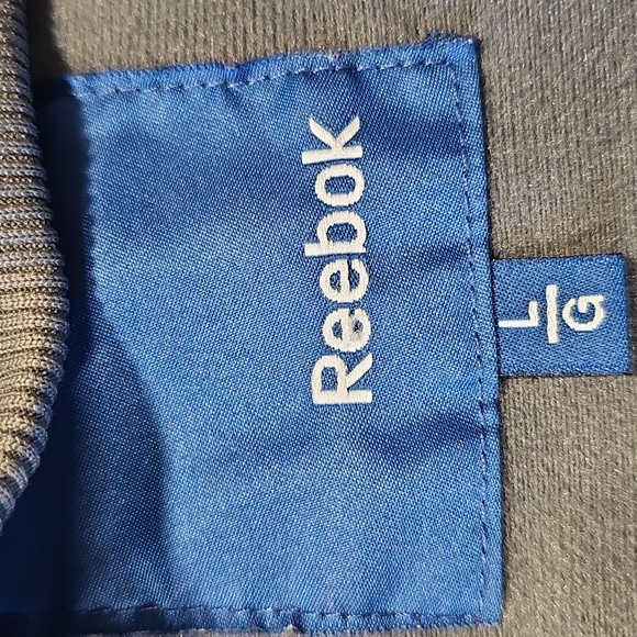 Reebok Lqrge Gray Zip Up Jacket with Blue Accents - Picture 5 of 7
